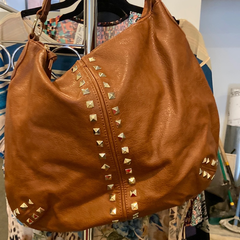 Woman dark tan medium size purse by Emperia Los Angeles